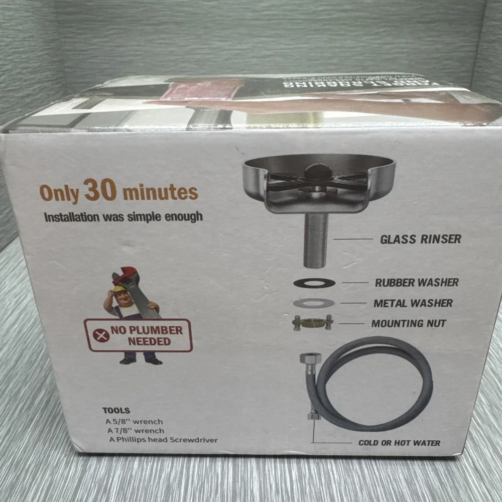 Glass Rinser for Kitchen‎ Sink Cup Washer Bar Bottle Cleaner Faucet Attachment